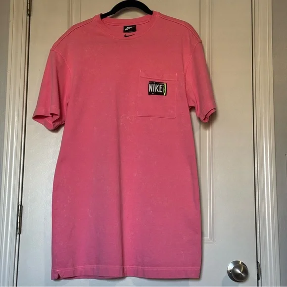 Nike Retro 90s Washed T-Shirt Dress Pink Oversized Size XS - Picture 2 of 5